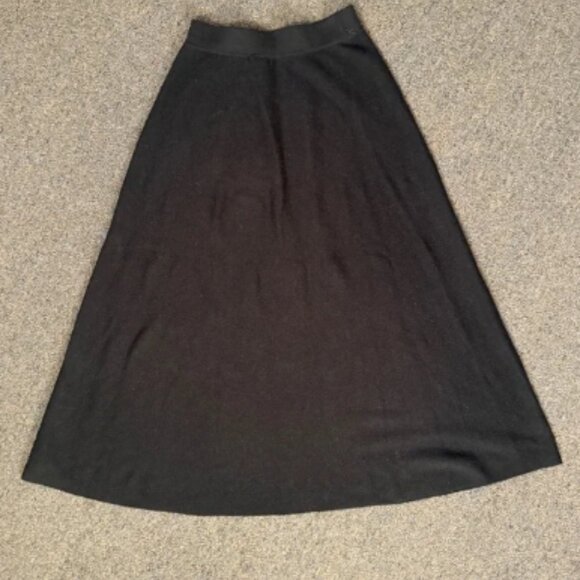 Mossimo Dutti Black A-Line Maxi Skirt Wool Blend Size Small Soft Career Designer - Picture 2 of 5